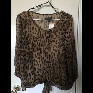 Forever 21 sheer cheetah print top
